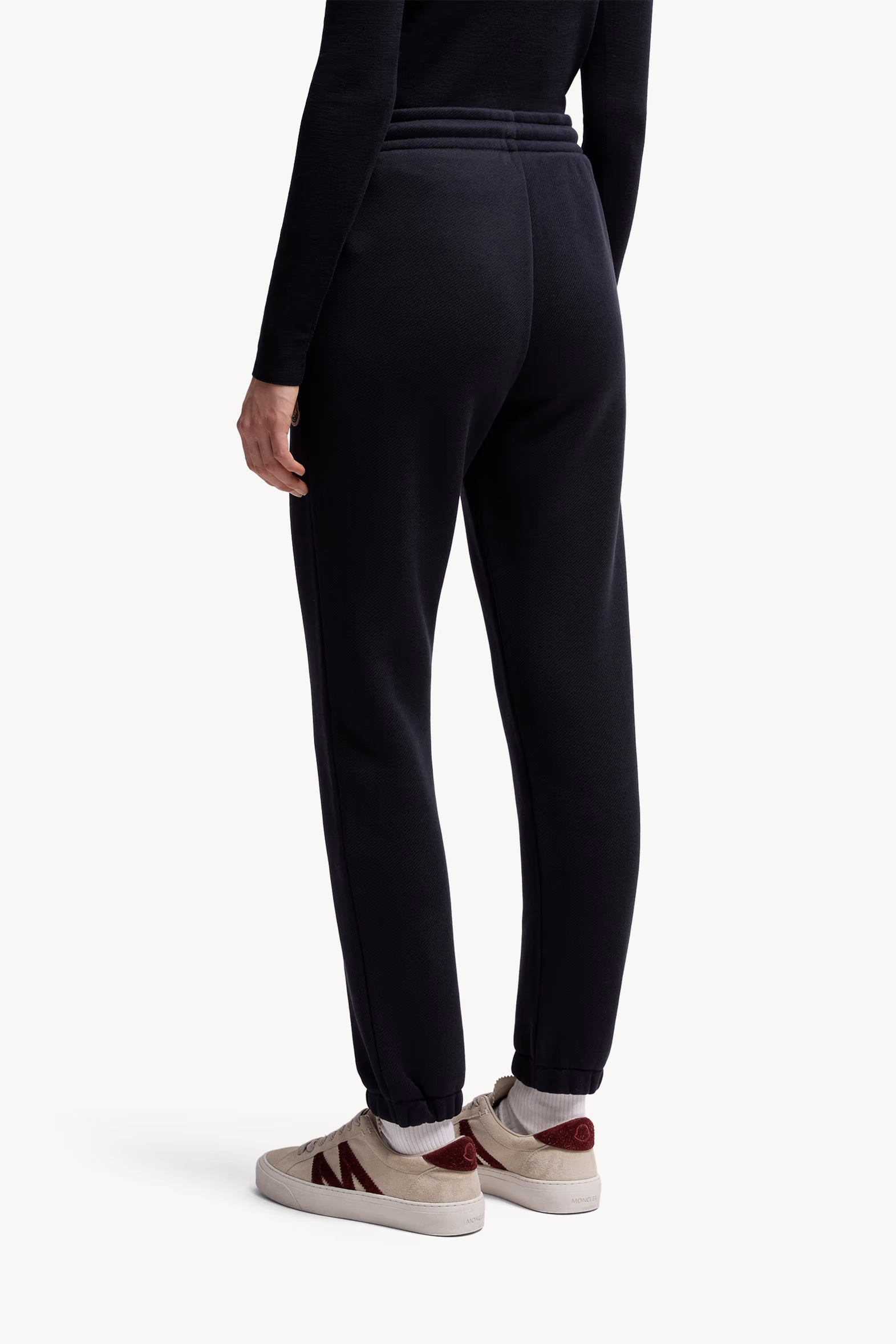 Logo Patch Cotton Sweatpants Women Navy Blue Moncler 5